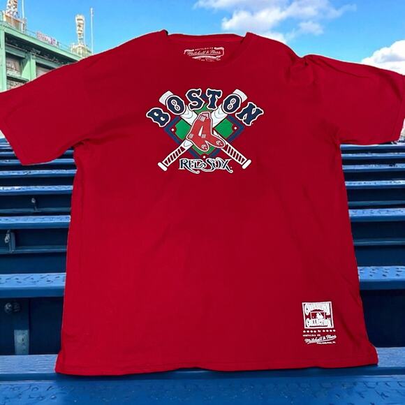 Mitchell & Ness Boston Red Sox Mens XL T-Shirt Cooperstown MLB Genuine Baseball - Picture 12 of 12
